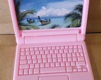 Pink Plastic Laptop Computer Made for 11.5" Dolls