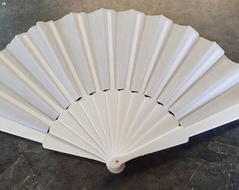 Plain White Summer Heat Cooling Decorative Burlesque Wedding Favours Folding Hand Fan