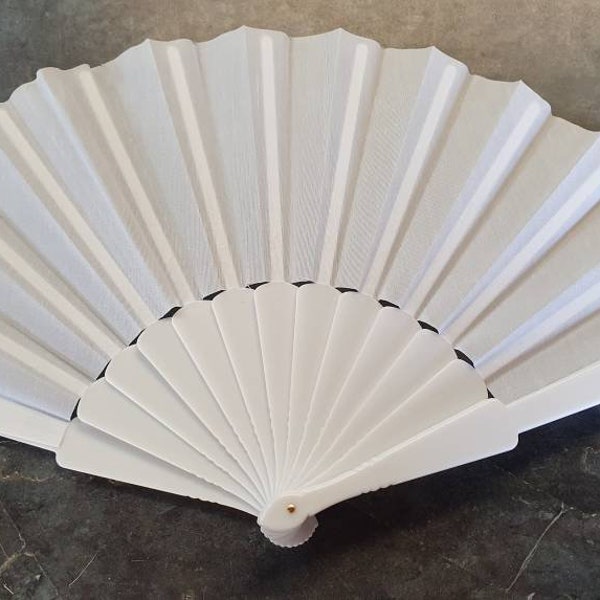 Plain White Summer Heat Cooling Décoratif Burlesque Mariage Favorise Folding Hand Fan