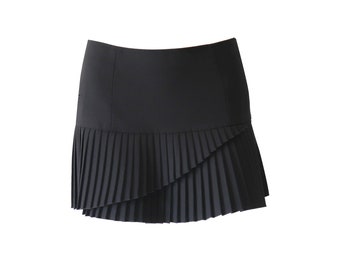 Armani vintage black mini pleated skirt Y2K 90S