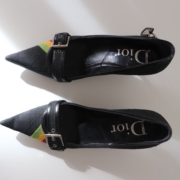 2004S/S DIOR John Galliano Black Rasta pointy toe 36.5