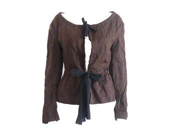 Prada vintage crinkled brown jacket  for S/S2009