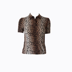 Blumarine Vintage leopard polo top