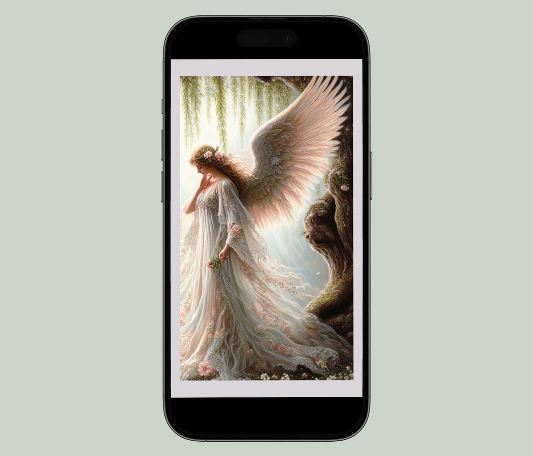 Angel iPhone Wallpaper Ai Digital Download Aesthetic Phone Background ...