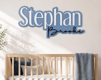 Wood Baby Name Sign, Boho Themed Nursery Wall Decor