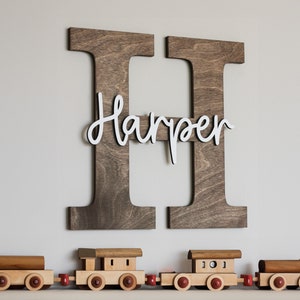 Custom Initials Sign l Wooden Wall Name Sign for Wall l Letter Capitalized Name Sign l Door Sign l Modern Name Sign l