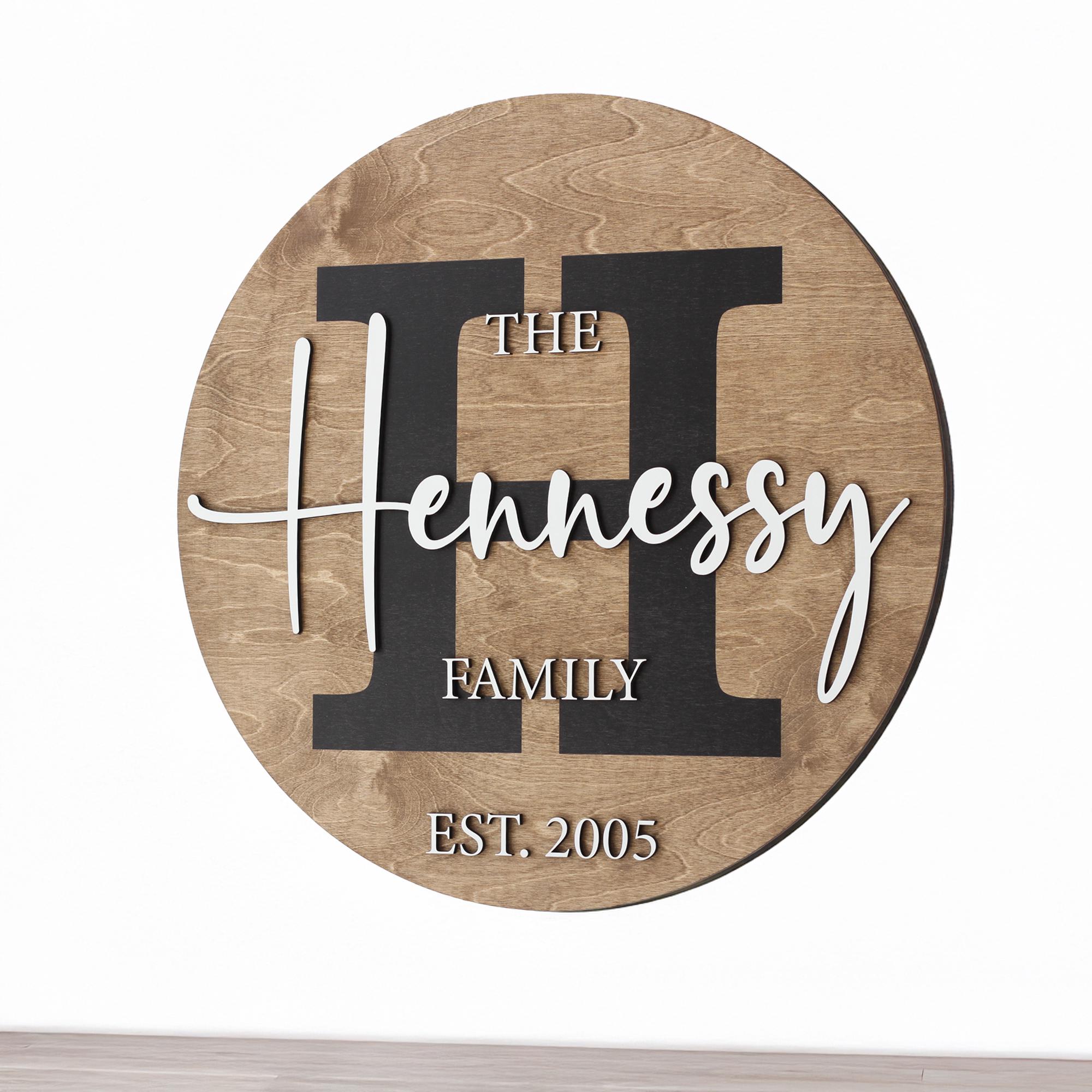 Personalized 3D Family Name Sign, Round Wood Monogram, Wedding Gift - Etsy