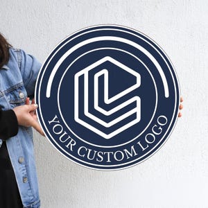 Custom Wood Round Sign, Business Logo Sign, 3D Sign, Wooden Business Sign, Logo Design Sign, Hanging Sign,  Circle Personalized Sign