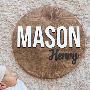 Personalized Wooden Nursery Name Sign, Custom 3D Decor for Baby Shower, Kids Room