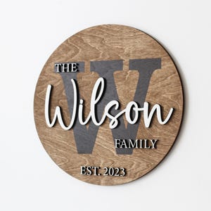 Family Name Sign, Last Name Round Sign, Established Year Sign, Family Gift, Custom Last Name Sign, Farmhouse Sign, Housewarming Gift