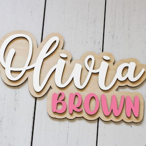 Wooden Outlined Name Sign l Nursery Name Sign l Custom Name Sign l 3D Layered Wood Name Sign