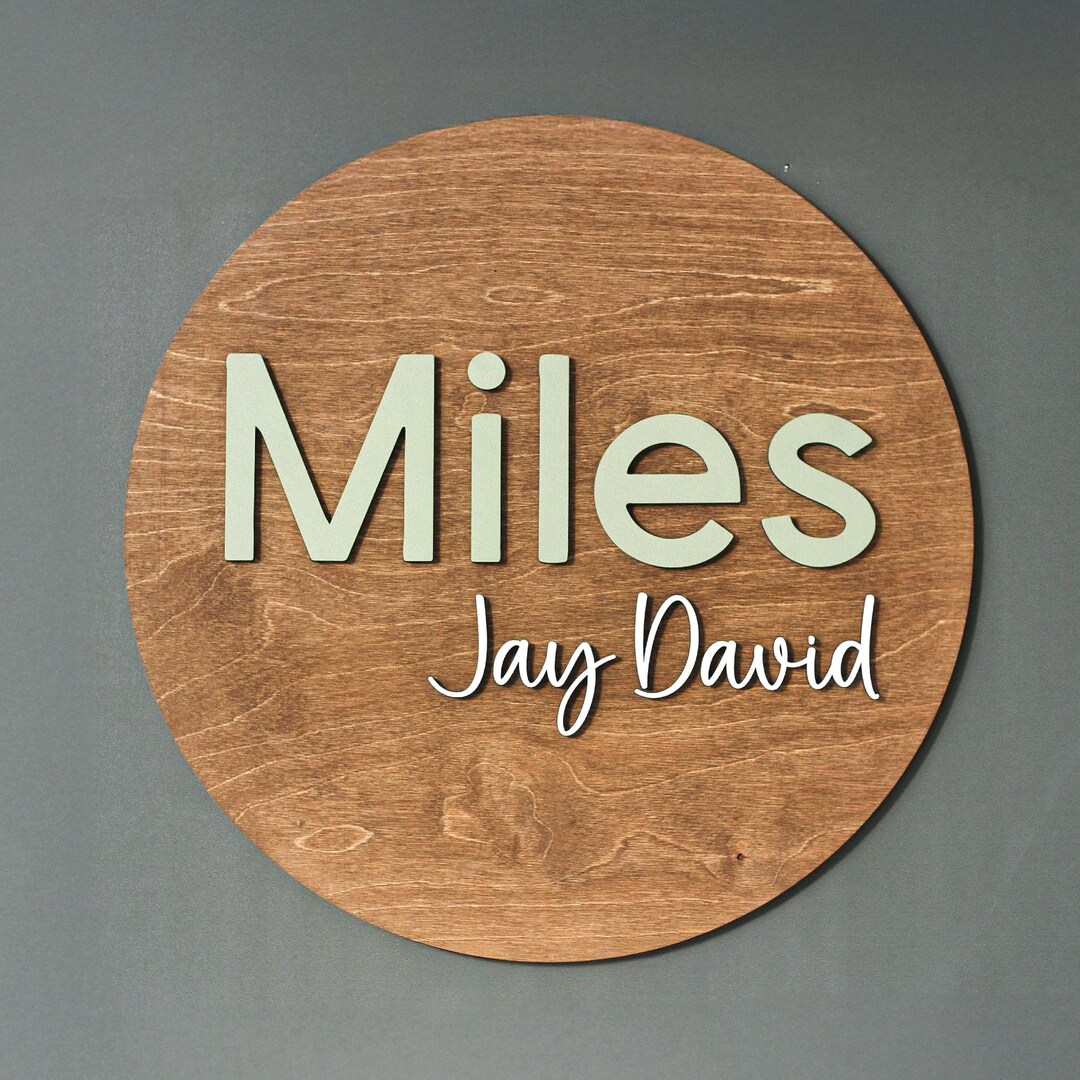 Nursery Name Sign, Round Name Sign, 3D Name Reveal, Boy Name Sign, Girl ...
