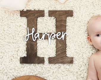 Wooden Initials Sign | Nursery Name Sign | Custom Letter Sign For Nursery | Wall Decor |  Inital Name Sign |  christmas Gifts