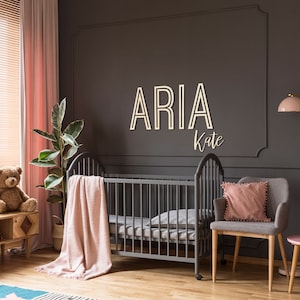 Baby Name Ausschnitt für Kinderzimmer l Holz Buchstaben l Gestapeltes Namensschild l Kinderzimmer Buchstaben l Wand Kunst über der Krippe