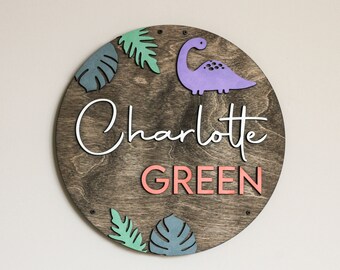 Dinosaur Name Sign | Custom Wood Nursery Decor