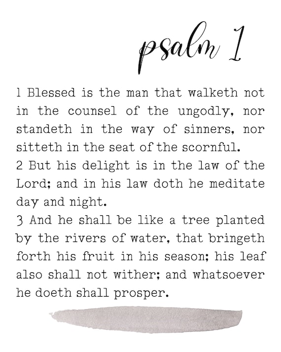 Bible Verse Printable Psalm 1 Scripture Wall Art Modern | Etsy