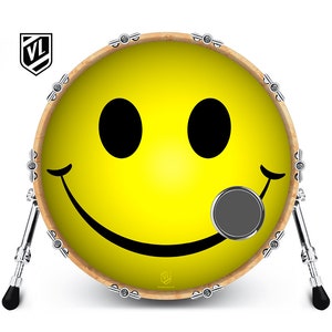 Custom Bass Drum Head with 4&quot; Port Ring - Smiley