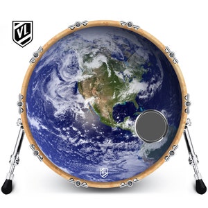 Custom Bass Drum Head with 4&quot; Port Ring - Earth