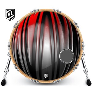 Custom Bass Drum Head with 4&quot; Port Ring - Red What