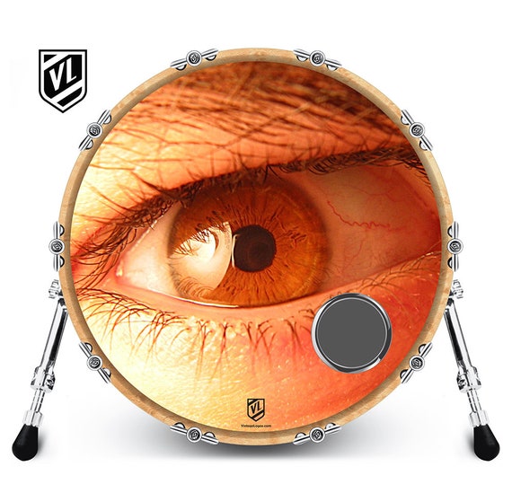 Custom Bass Drum Head With 4 Port Ring Evil Eye -  Canada