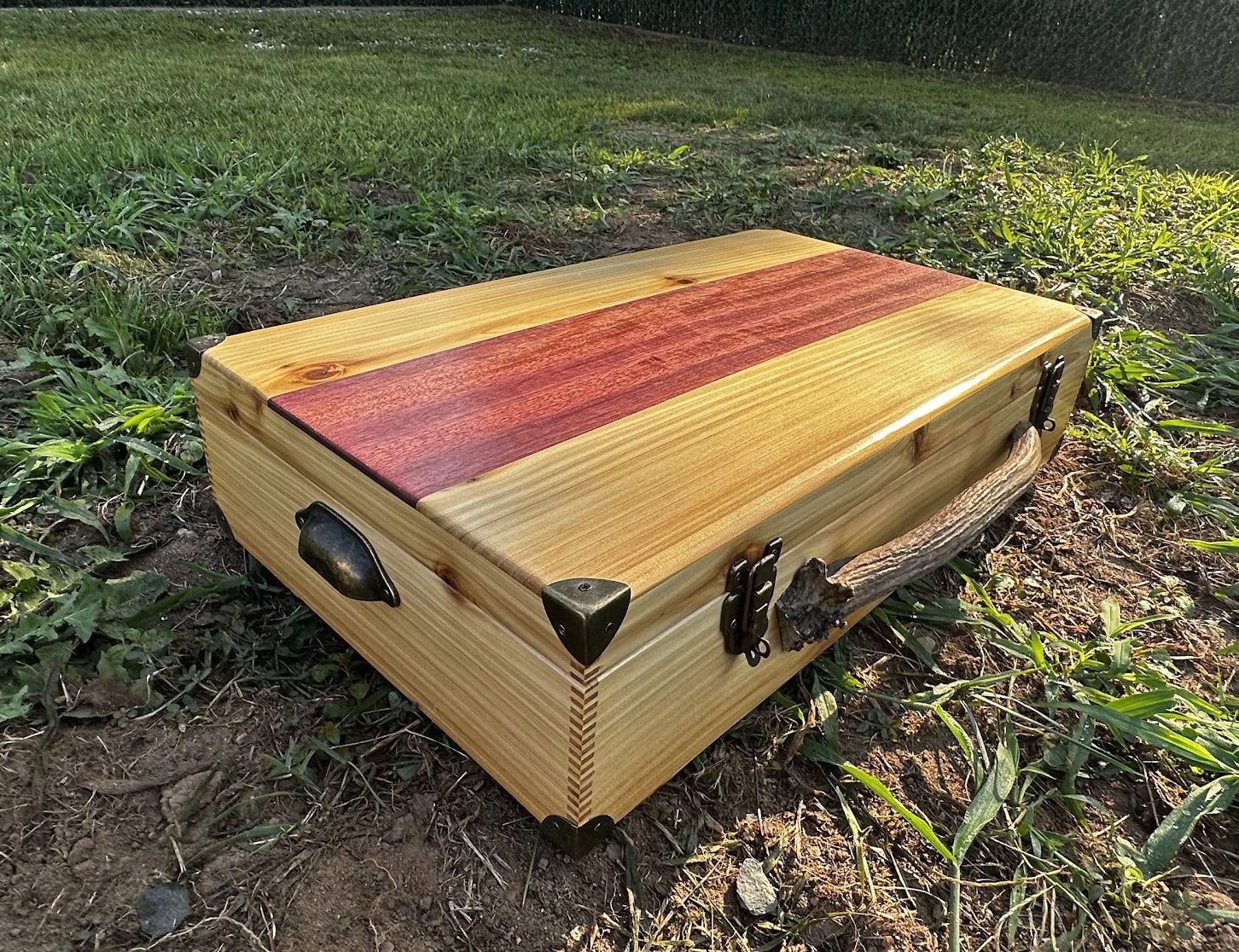 Cedar and Purpleheart Box - Medicine Box - Sacred Box - Fan Box - Cedar ...