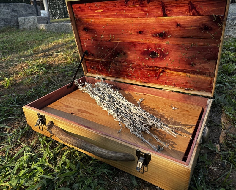 Cedar and Purpleheart Box - Medicine Box - Sacred Box - Fan Box - Cedar ...