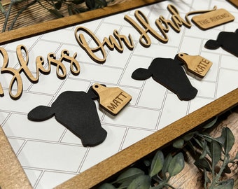 Personalized Cow Herd Gifts, Personalized Cattle Cow Farm Sign, Grandchildren Personalized, Farm Decor, Personalized Sign, Farm Life,