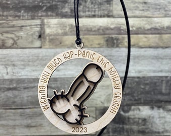 Inappropriate peen p*enis penis Ornament, Adult Ornament, Swear Word Ornament, XXX Ornament, Christmas Gag Gift, Naughty White Elephant 2023