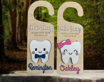 Personalized Tooth Fairy pick up - Tooth Fairy - Gift for Kid - Custom Tooth Fairy - Tooth Fairy Hanger - Tooth Holder