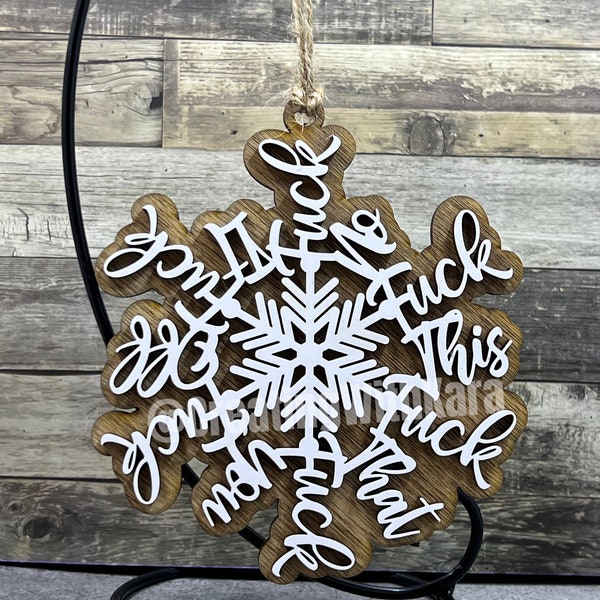 Fuck flake fucks to give, Fuk Fuck flake Ornament, Swear Word Ornament, Funny Ornament - Fuck it Ornament, Curse Word, F*ck, snowflake