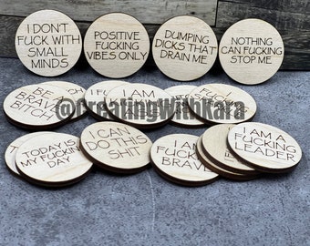 Inappropriate sweary affirmation tokens