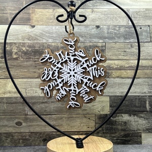 Fuck flake, Fuk Fuck flake Ornament, Swear Word Ornament, Funny Ornament - Fuck it Ornament, Curse Word, Cursive Word, F*ck, snowflake