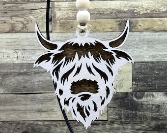 Highland Cow car charm, Highland Cow charm, Rearview mirror charm, Mother’s Day Gift