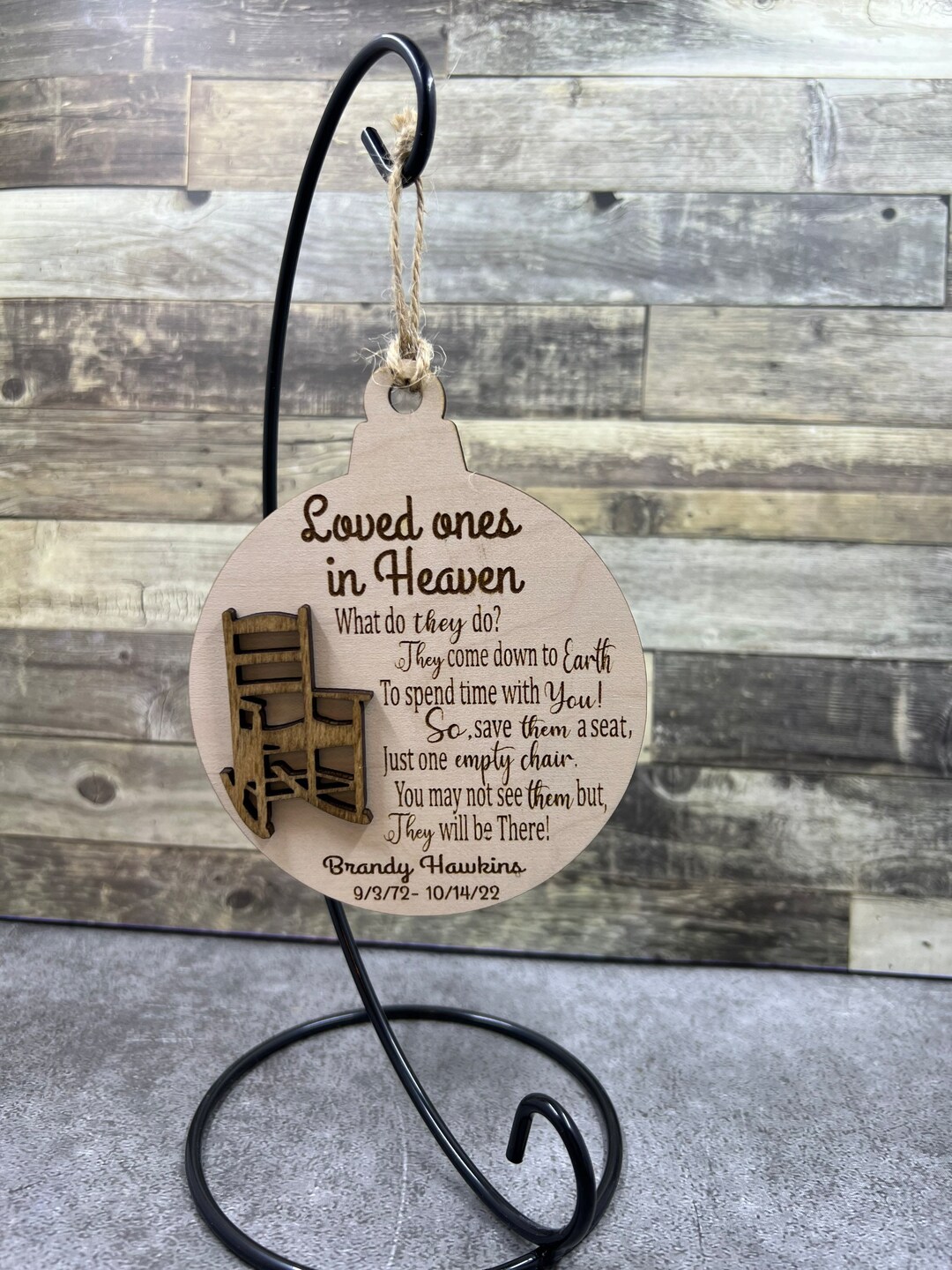 Personalized Ornament, Loved Ones in Heaven Quote Ornament, Angel