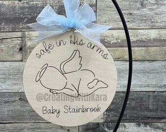 Miscarriage and infant Loss Ornament, Sleep in Heavenly Peace Ornamant, Angel Baby, Infant Loss Ornament, Infant and Miscarriage Awareness