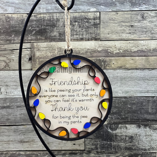 Best friend funny pee ornament, gifts for best friend, friendship gift, bff gift ornament