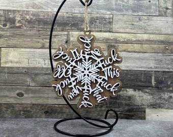 Fuck flake fucks to give, Fuk Fuck flake Ornament, Swear Word Ornament, Funny Ornament - Fuck it Ornament, Curse Word, F*ck, snowflake