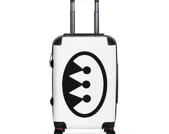 Svart kronemblem resväska | Personligt bagageklistermärke i stil