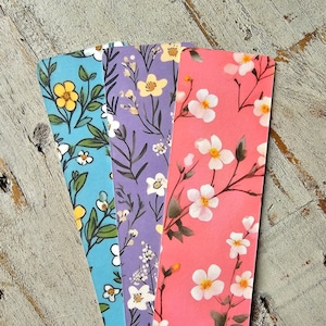 Floral Bookmark Set, Double Sided Aesthetic Bookmarks for Women, Cottagecore or Bookish Gift