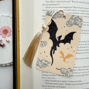 Dragon Bookmark, Fantasy Holographic Bookmark with Tassel, Double Sided Book Lover Gift