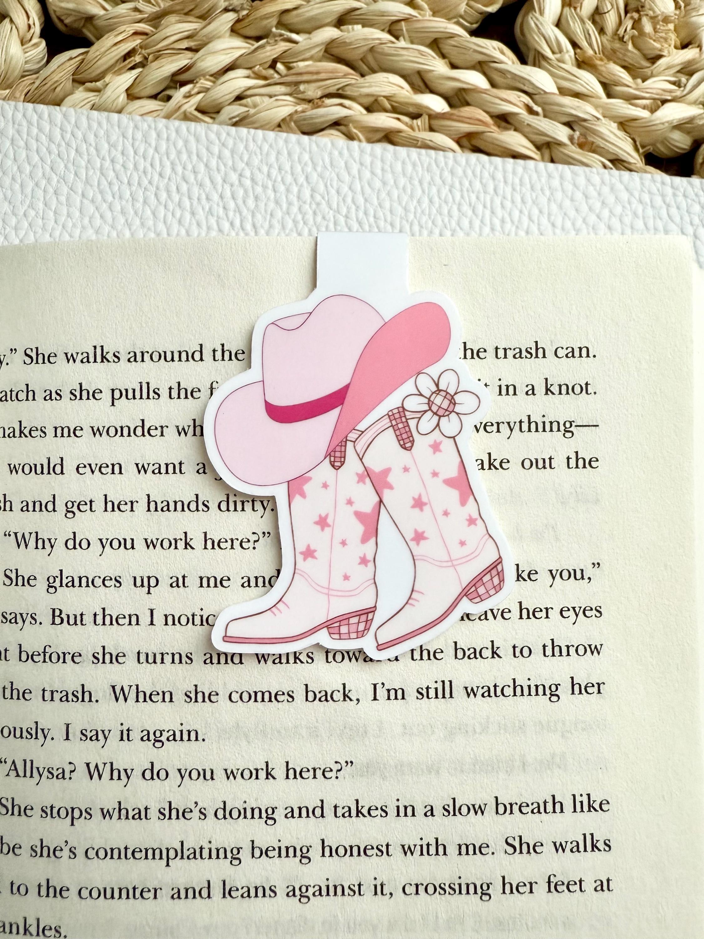 Pink Cowgirl Bookmark, Western Boot Magnetic Bookmark, Cute Rodeo Page ...