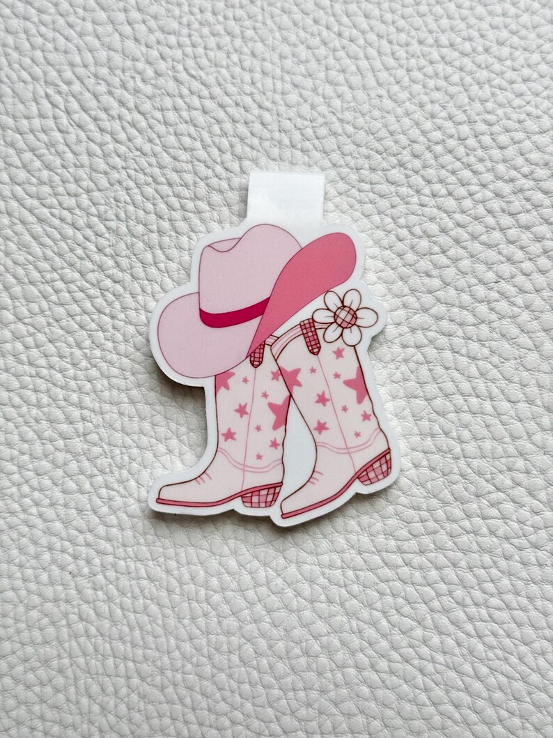 Pink Cowgirl Bookmark, Western Boot Magnetic Bookmark, Cute Rodeo Page ...