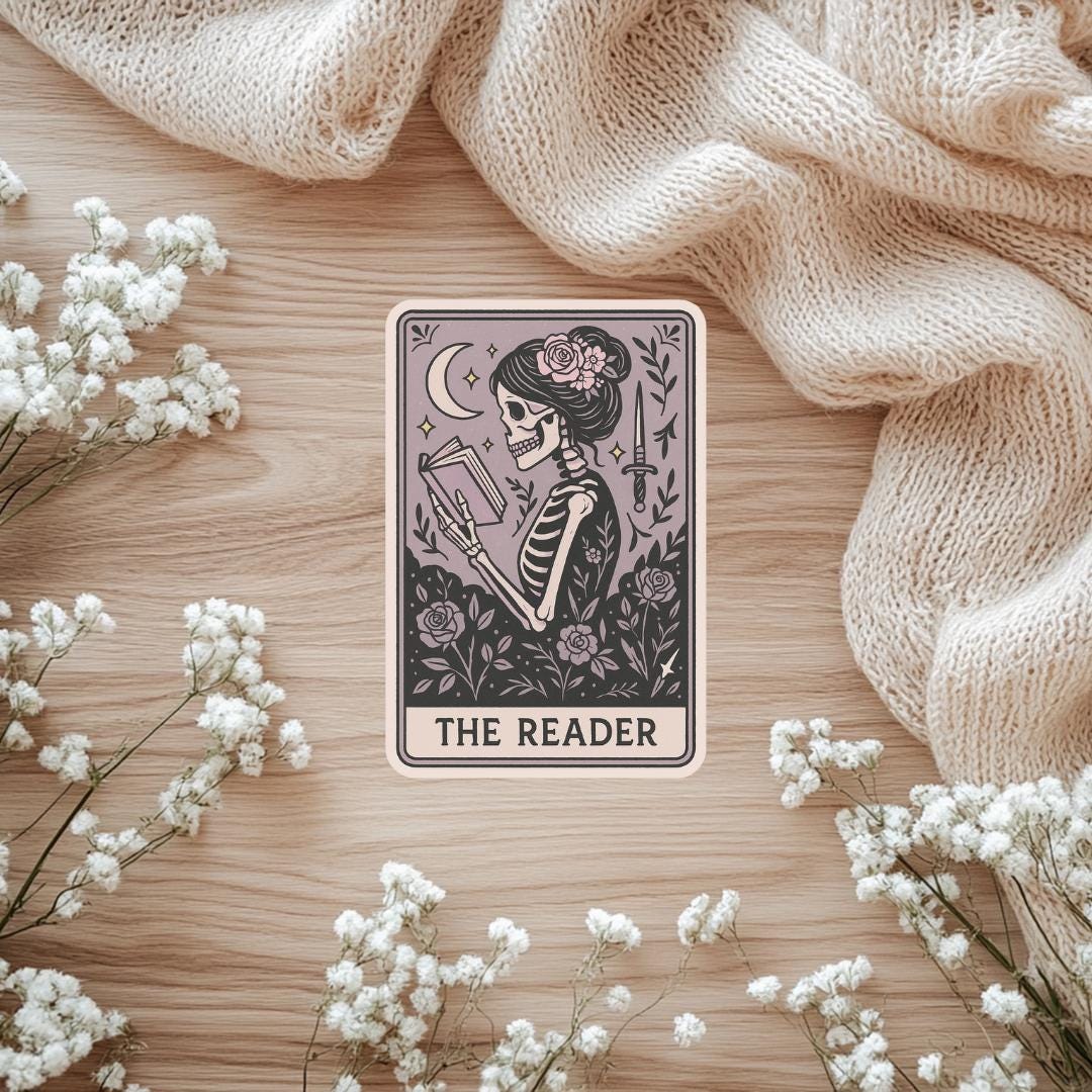 The Reader Sticker The Reader Sticker, Dark Academia Bookish Vinyl Decal, Quiet Bookworm ...