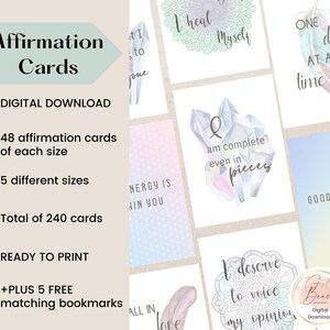 48 cartes de pleine conscience en téléchargement numérique, pont d'affirmations, citations d'encouragement cadeau de santé mentale 001