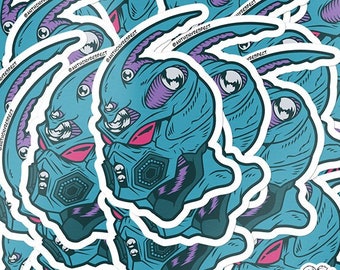 Guyver Bio Boosted Glossy Vinyl Waterproof Sticker, Water bottle, laptop, phone stickers by AnthonyRespect