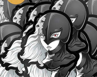 Dark Hawk Führer Manga glänzende Vinyl Aufkleber, Wasserflasche, Laptop, Telefon Aufkleber von PartyAnthonyReSpect