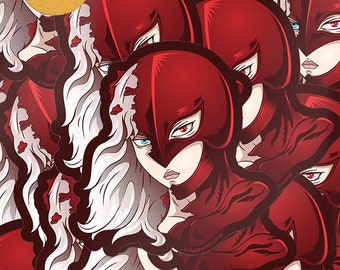 Dark Hawk Anführer Crimson glänzende Vinyl Aufkleber, Wasserflasche, Laptop, Telefon Aufkleber von AntonyRefect