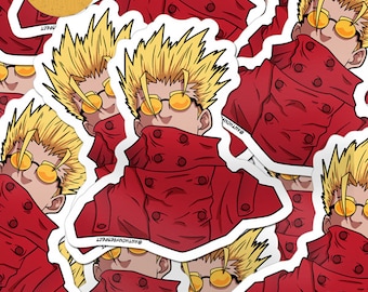 Vash The Stampede glänzende Vinyl-Aufkleber, Wasserflasche, Laptop, Telefon Aufkleber von AntonyRefect