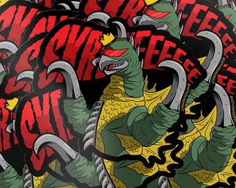 Gigan Kaiju Glossy Vinyl wasserdichter Aufkleber, Wasserflasche, Laptop, Telefonaufkleber von AntonyRefect