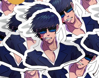 Wolfwood Desert Preacher Glänzender Vinyl-Aufkleber, Wasserflasche, Laptop, Telefon Aufkleber von HippieRefect